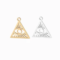 5pcs stainless steel turkish evil eyes charms triangle sun star pendants accessories for diy necklaces bracelets jewelry gifts