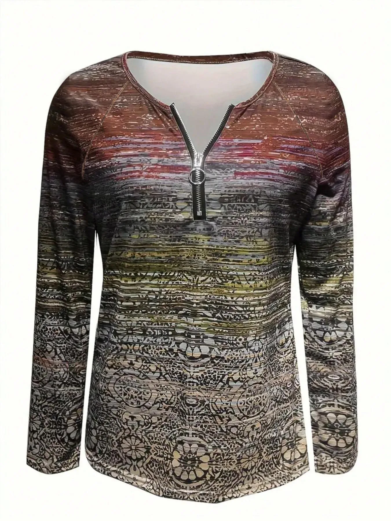 Понижающая модная женская блузка с воротником-поло на молнии в повседневном