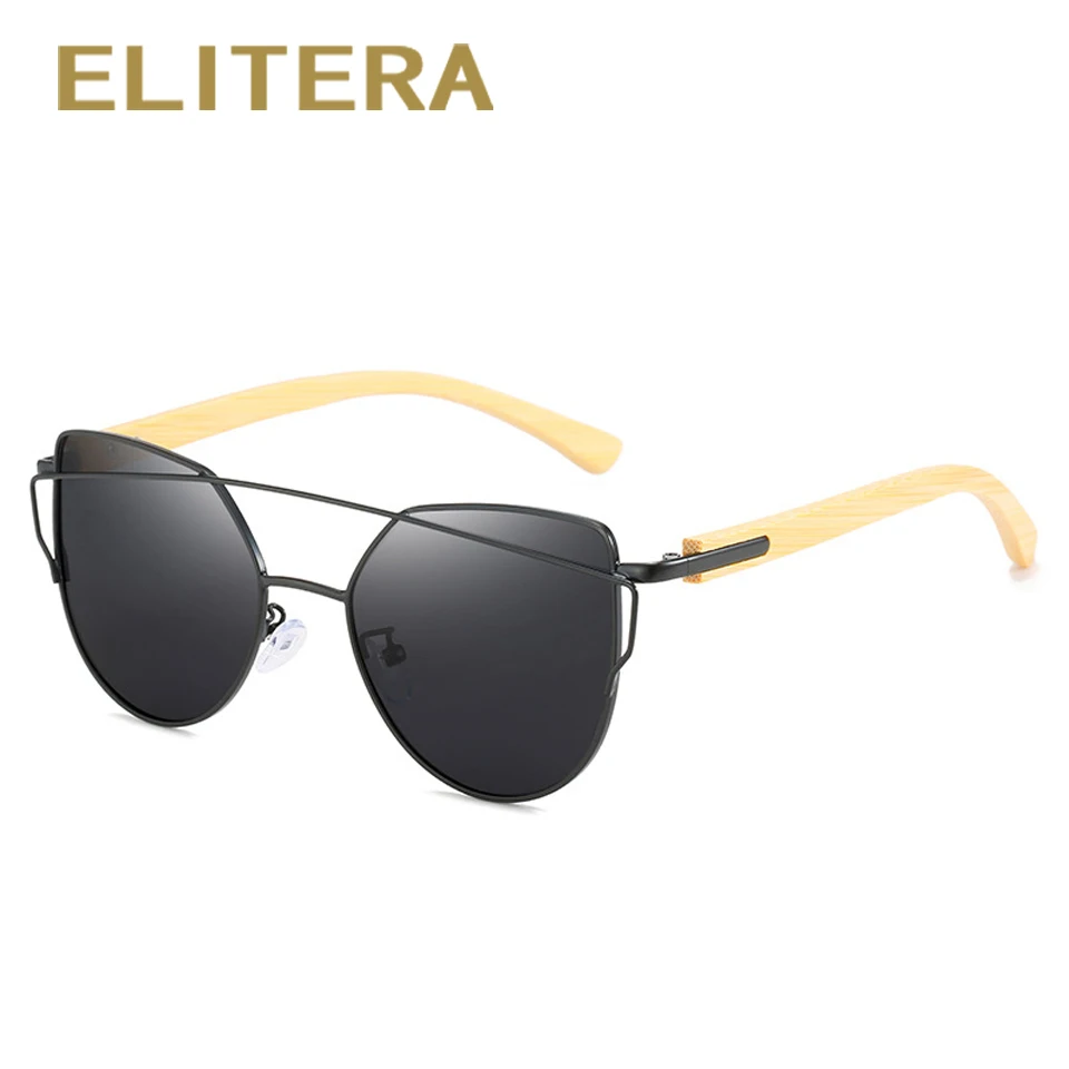 

Модные деревянные солнцезащитные очки ELITERA с поляризованными линзами, бамбуковые очки с защитой UVA/UVB для мужчин и женщин