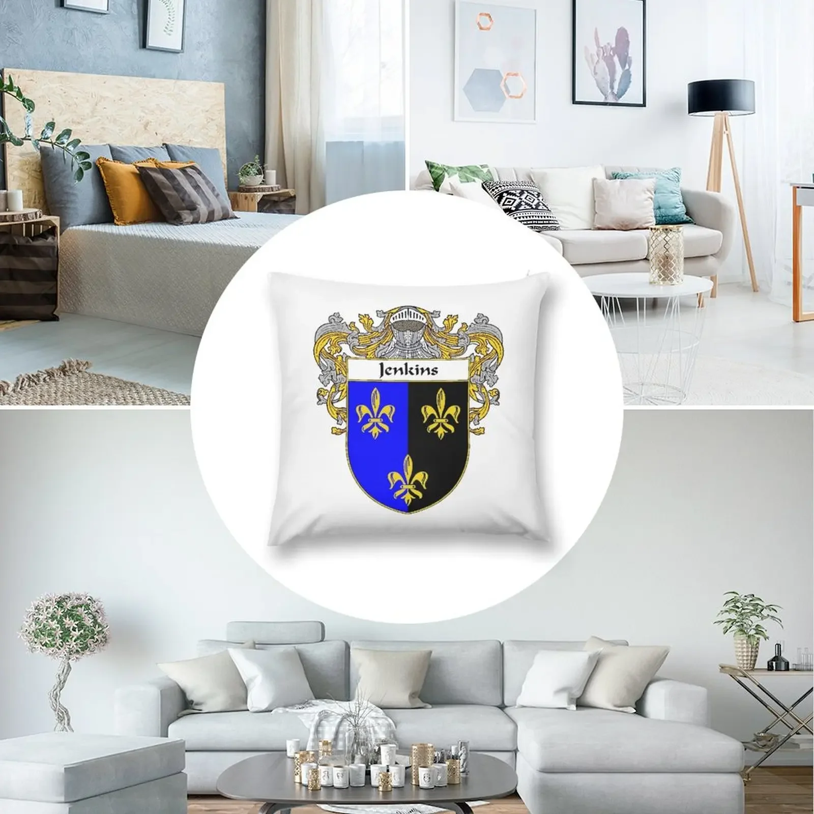 Дженкинс Герб/Семейный герб декоративная подушка наволочки наволочка для дивана