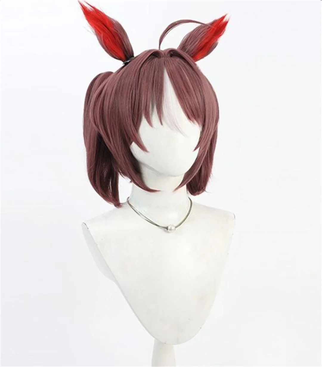Фото Парик для косплея Uma Musume Pretty Derby Gran Alegria, парик для аниме-вечеринок и карнавалов, синтетический термостойкий парик с ушками и хвостом №3