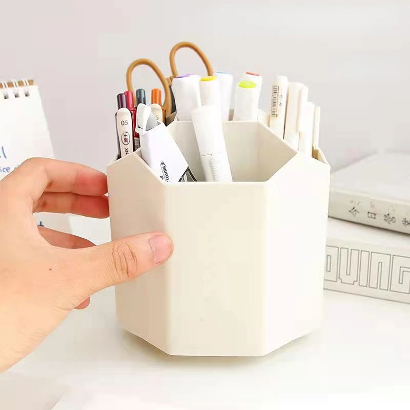 

360 Degree Rotary Makeup Brush Holder Storage Brush Holder Organizer Cosmetics Lipstick Box Desktop Stationery Dust-proof Holder