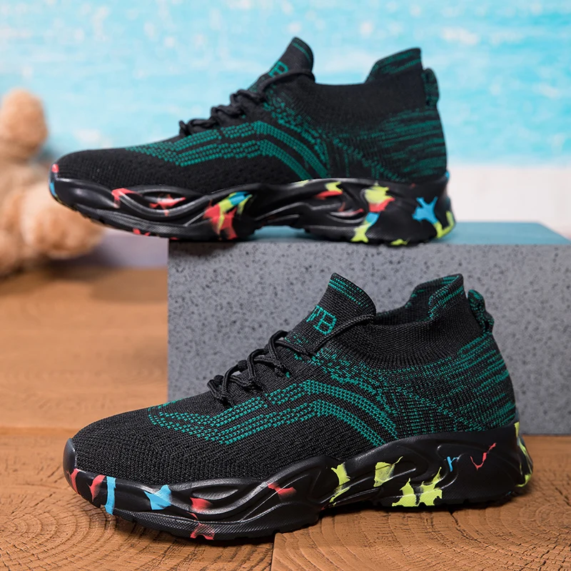 Кроссовки-носки женские повседневные дышащие вязаные легкие спортивные туфли