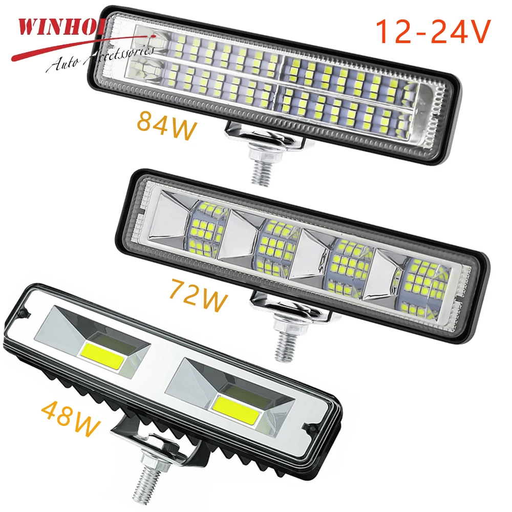 

4/2/1pcs 12V-24V Car LED Work Light Bar Flood Spotlights Driving Fog Lamp Led Bar Work Light for 4x4 Offroad Truck Tractor Boat