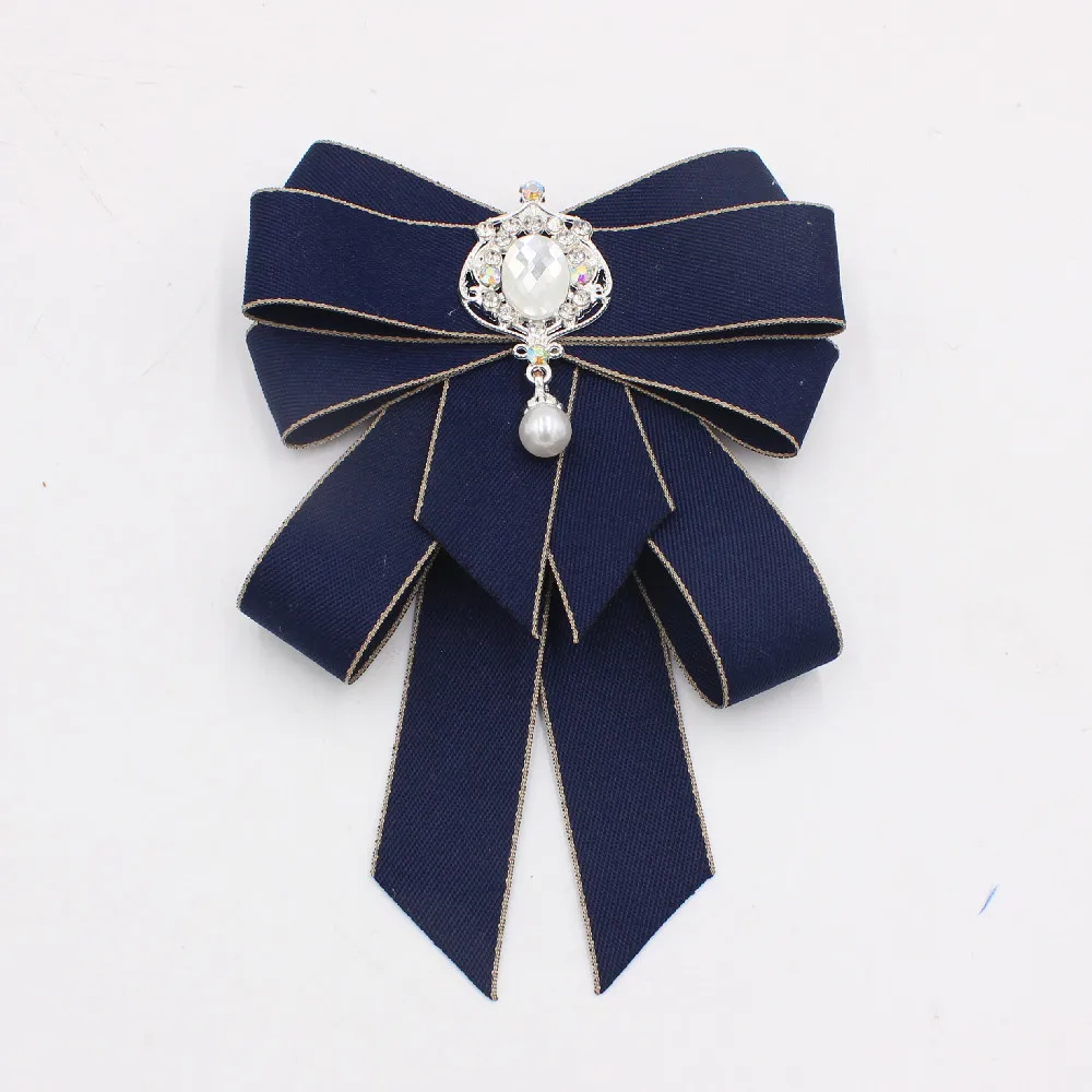 Модные черные Ленточные галстуки-бабочки ручной работы ткань со стразами