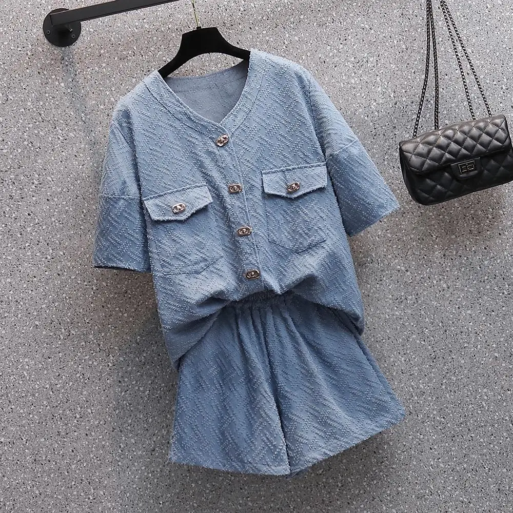 Лето новинка модный костюм Джокера fat mm тонкое мясовое пальто брюки |