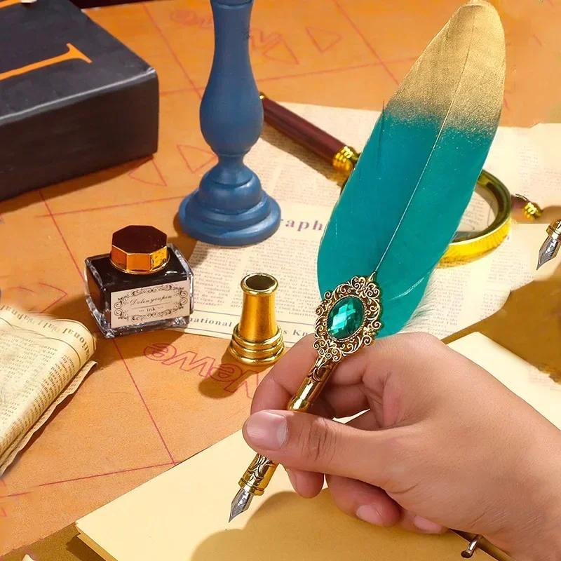 Ретро перо Dip Pen набор чернил сургучных штампов креативные канцелярские