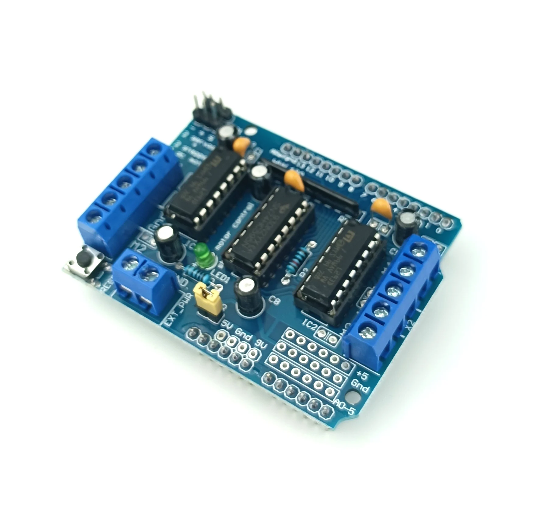 

5 шт./лот L293D щит для привода двигателя dual для arduino Duemilanove, плата расширения привода двигателя, щит управления мотором