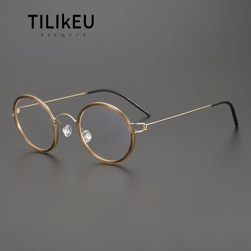 Дания безвинтовая круглая оправа для очков мужчин и женщин сверхлегкие очки в