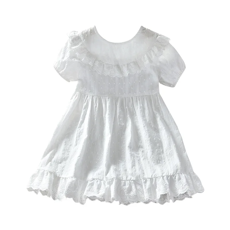 

2022 Spring New Kids Fashion Ruffle Stitching Princess Skirt Girls Dress Korean Dress Luxury Simple Style FashionClothesBoutique