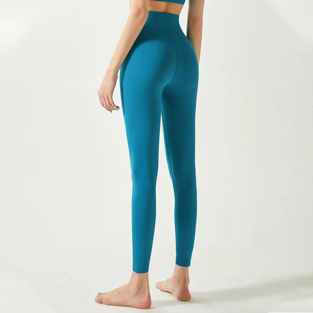 Naked Feeling Leggings Yoga Pants Women Gym Fitness White Seamless Leggings Cross High Waist Sports Tights Running Jogging Pant