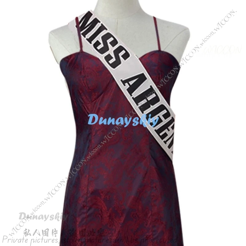 Сок Мисс Аргентина Мертвый приемник Косплей Костюм Платье Шаль Наряд Женский