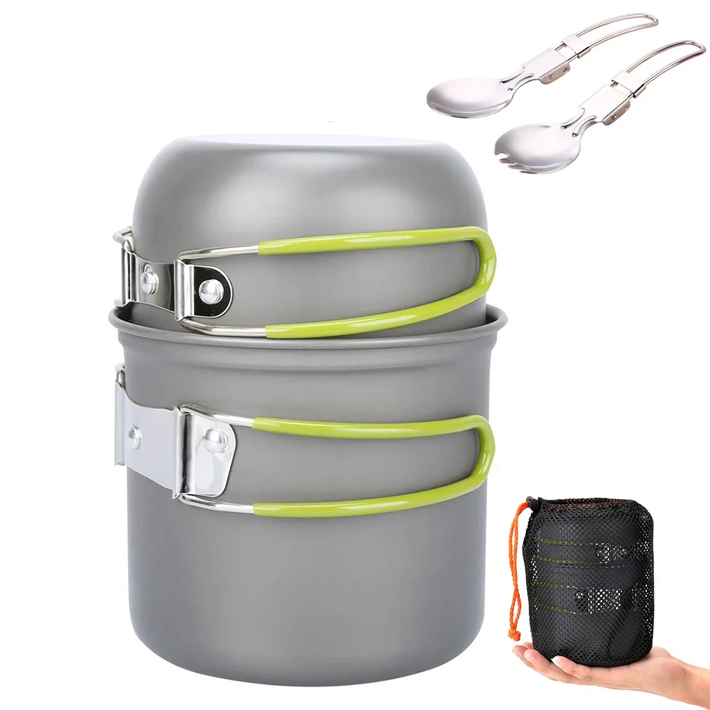 

Portable Outdoor Picnic Hiking Camping 1-2 Person Cookware Set Pot