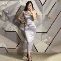 lorie satin mermaid evening dresses arabia v neck sleeveless cocktail party gowns ankle length bodycon dubai cleebrity dress