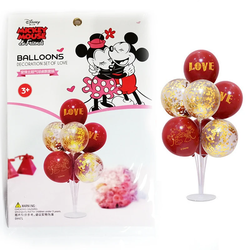 

Disney Mickey Minnie Mouse Party Balloon Table Floating Decoration Family Party Scene Arrangement Macaron Color Balloon Combinat