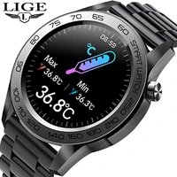 lige brand smart watch men body temperature bluetooth sports gps track smartwatch call reminder weather forecast android watches