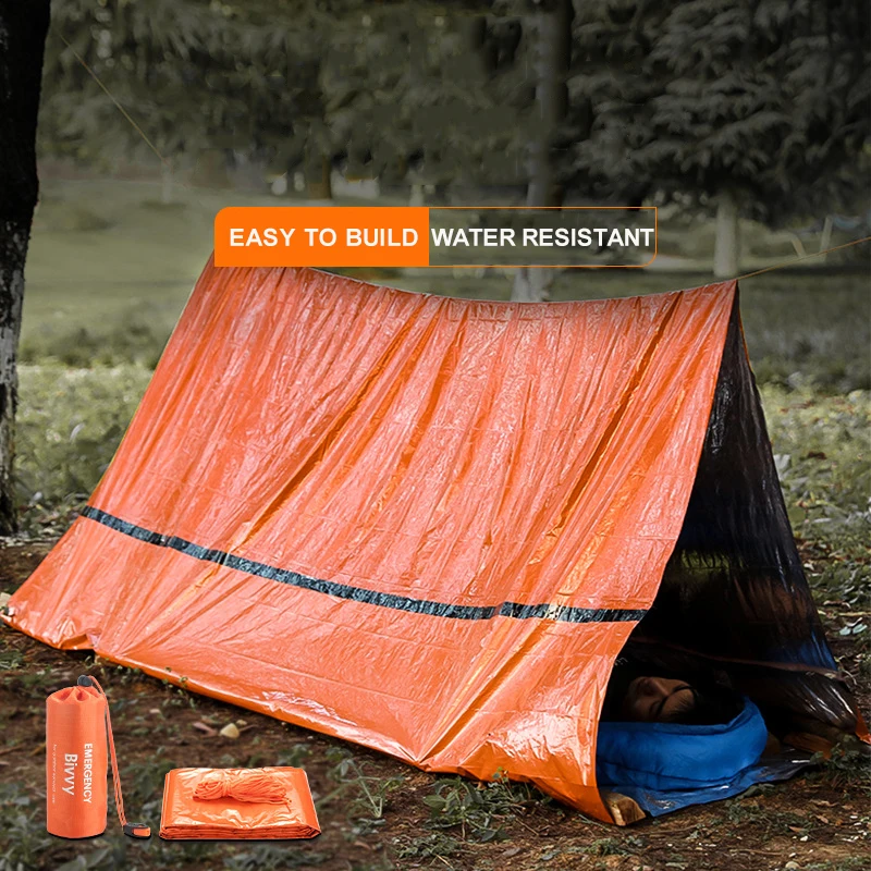 

Portable Outdoor Disaster Relief Tent Camping Temporary Simple Sleeping Bag Warm First Aid Blanket Single Layer Aluminum Film