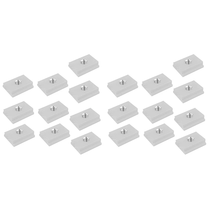 

20Pcs T-Track Slider Sliding Nut Aluminum Alloy T Slot Nut For Woodworking Tool Jigs Screw Slot Fastener M8 & M6