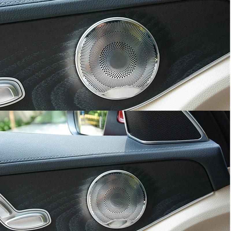

Car accessories Audio Speaker Sound AMG Style Trim Cover 304 Stainless Steel Silver For Benz W205 W213 S car accessories