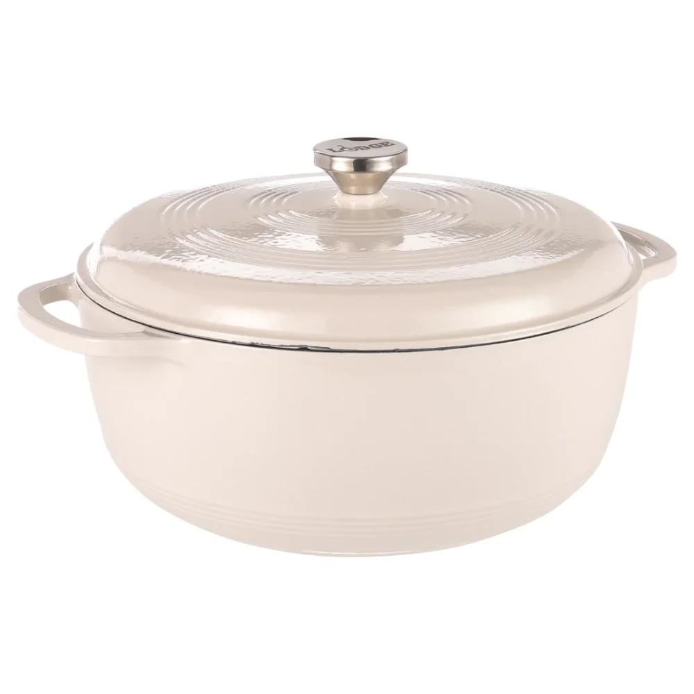 

Lodge 7.5 Quart Enamel Cast Iron Dutch Oven, Oyster