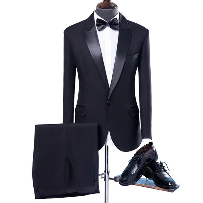 Blazer Men Groom Suit Set With Pants Wedding Singer Star Style Stage Clothing Evening Business Formal Dress Costume Homme