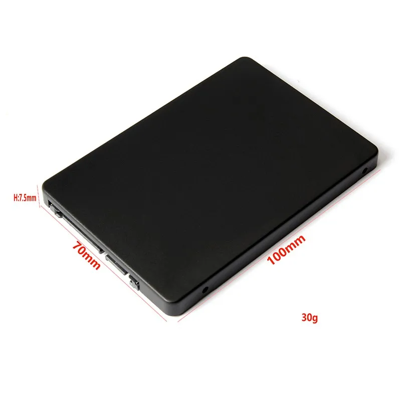 Фото Mini Pcie M SATA SSD-адаптер 2,5 Inci SATA3 Kartu с корпусом Tebal 7 мм Hitam №2