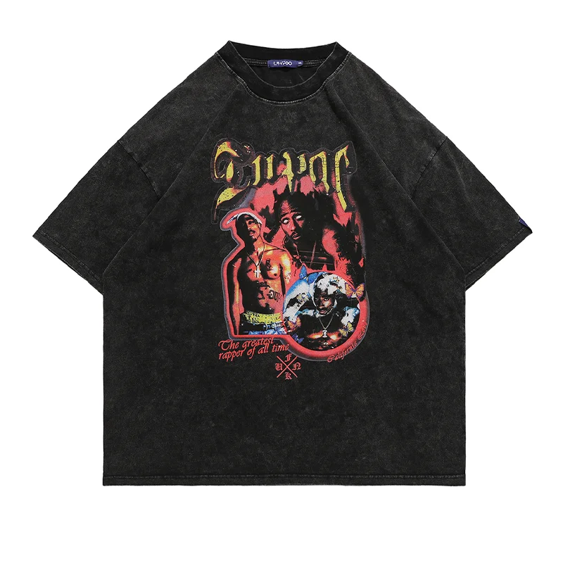 

Oversized T-shirt Men Streetwear Harajuku Graphic T shirts 100% Cotton Retro Tops Tee Hip Hop Vintage Tshirt Summer Clothing New