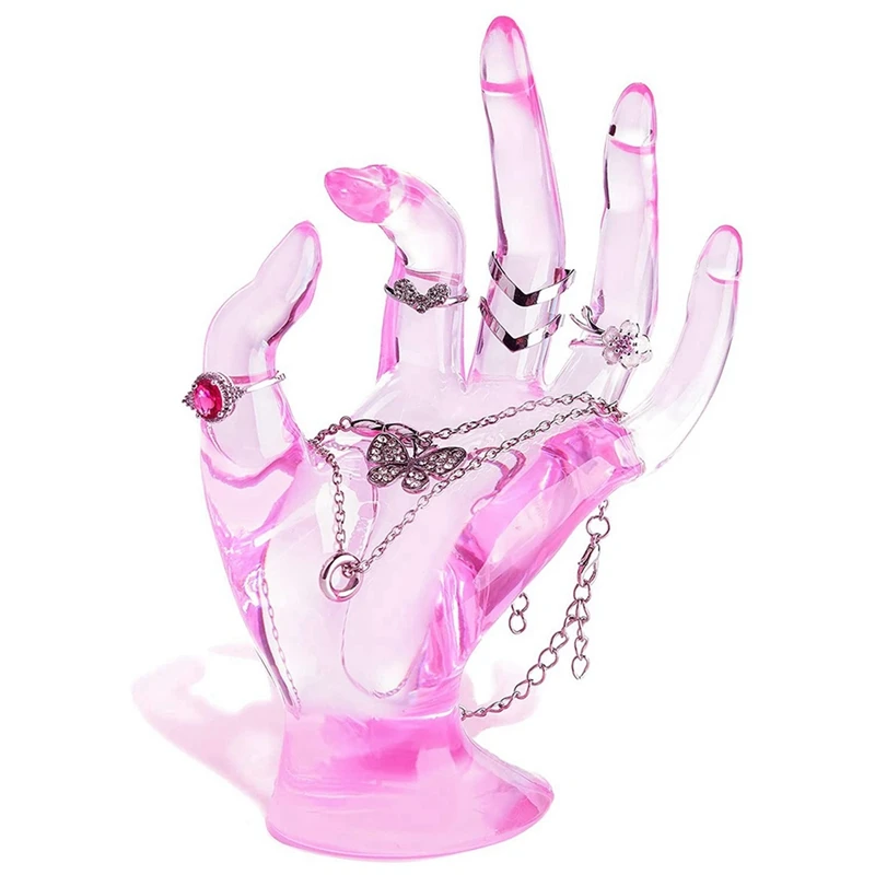 2X Hand Ring Holder, Pink Room Decor Aesthetic Jewelry Displays For Shows, Preppy Decor Ring Display Jewelry Stand