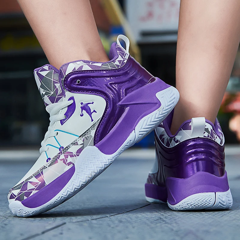 Child High Quality Breathable Leather Basketball Shoes 2022 Children's Basketball Sneakers Fashion Casual Sports Shoes Big 30-40