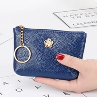 2022 new pu leather womens wallet multi card position zipper card bag keychain small wallet lady coin purse small pocket wallet