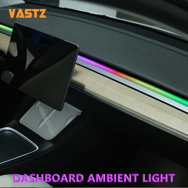 

VASTZ Dashboard RGB Ambient Light Remote APP Control LED Strip Lights USB Connection Car Ambient Lighting For Tesla Model 3 Y