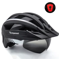 victgoal usb bike helmet with uv400 goggles sun visor men skiing smart helmet and mask for cycling odm oem adults bicycle helmet
