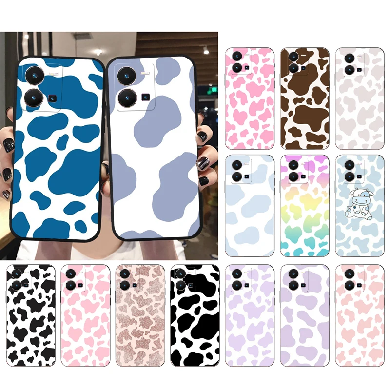 

Phone Case For VIVO Y53S Y33S Y22S Y11S Y31 Y21 Y70 Y20 Y21S Y72 Y35 Y51 Y01 V23E V21 V23 V21E Cow Print Case