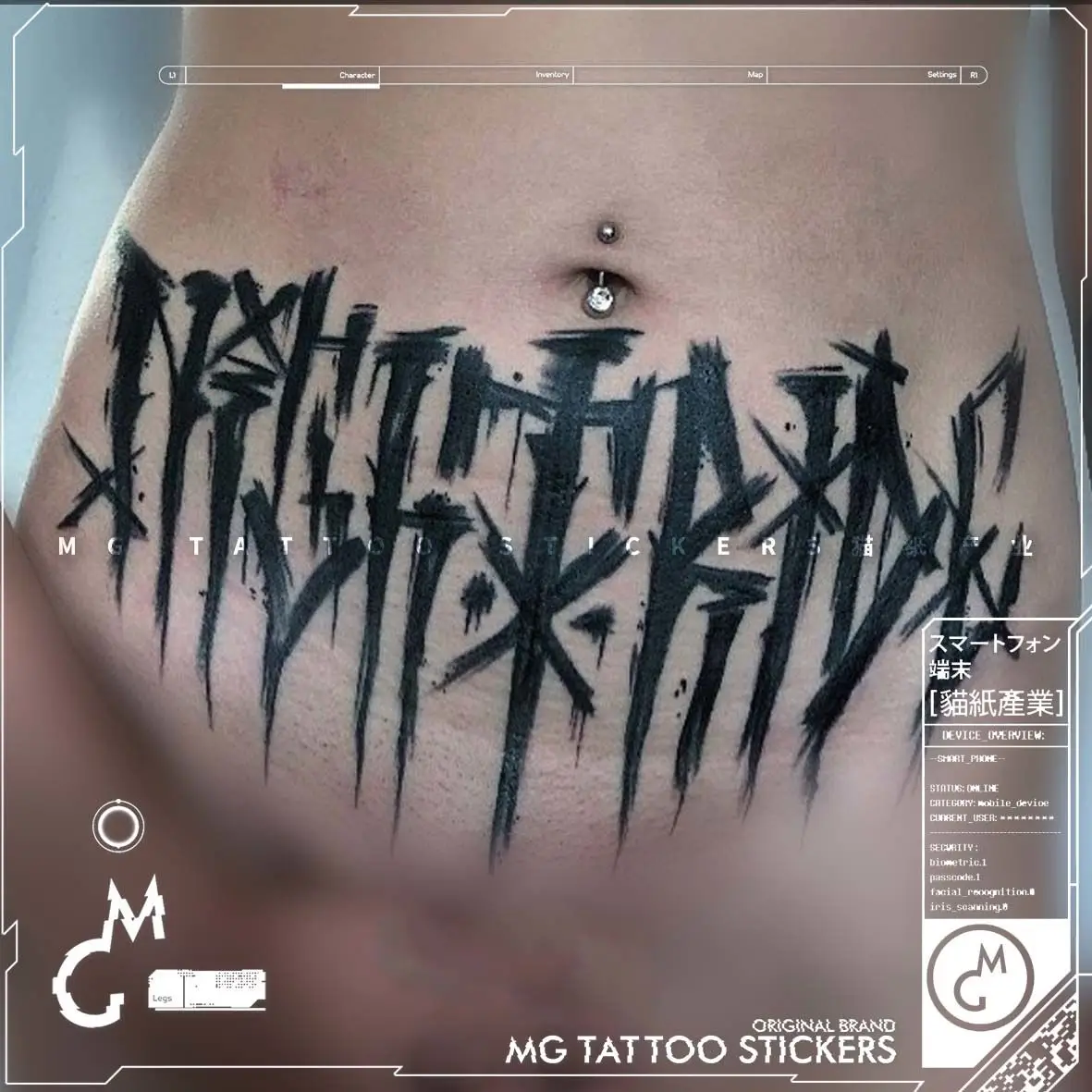 

Mysticism Black Totem Tattoo Simple Lasting Fake Tattoos for Woman Men Goth Temporary Tattoos Abdomen Art Tattoo Stickers