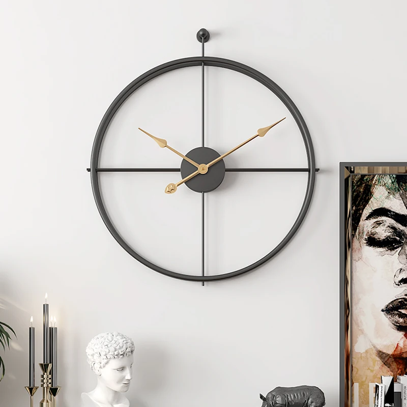 

European Wall Clock Modern Living Room Big Size Home Design Metal Silent Art Clock Mechanism Horloge Murale Wall Decoration