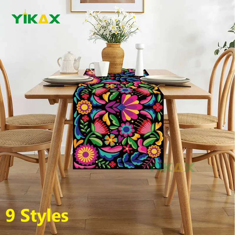 

Mexican Bohemia Table Runner Long Strip Cinco De Mayo Mexican Theme Party Tablecloths Home Dining Room Kitchen Desk Cover Decore