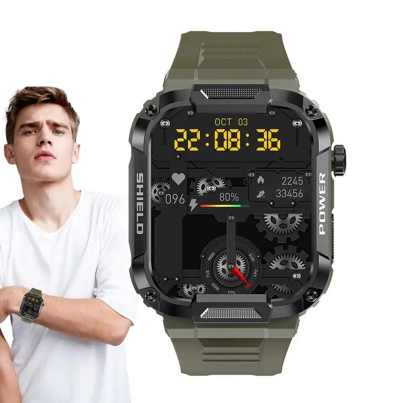 

Smart Watches For Men Blood Sugar Monitor Watch Track Watch IP68 Waterproof Voice Assistant For Running Walk Cycling Travel By