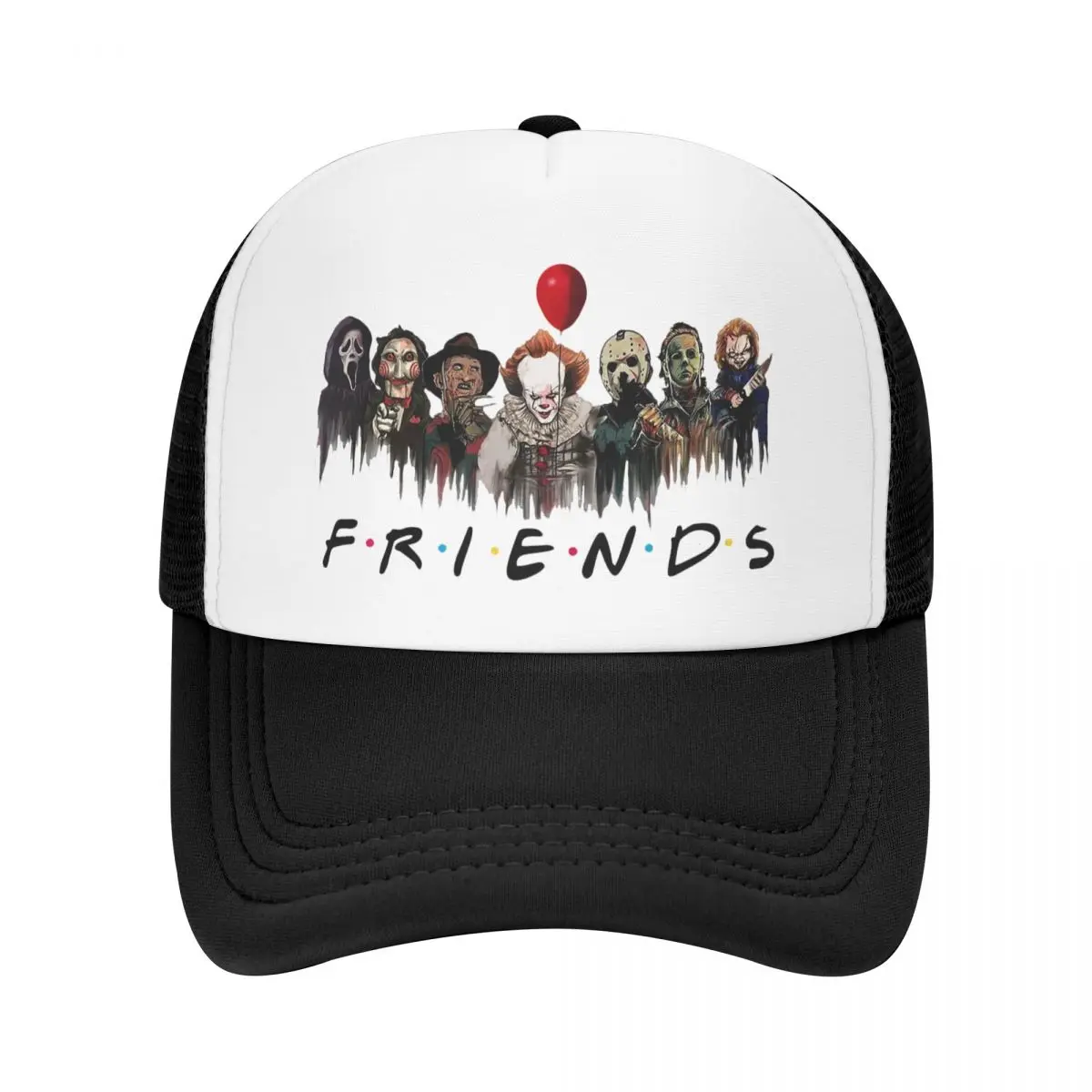 

Cool Horror Movie Friends Character Trucker Hat Men Women Personalized Adjustable Adult Baseball Cap Summer Snapback Caps