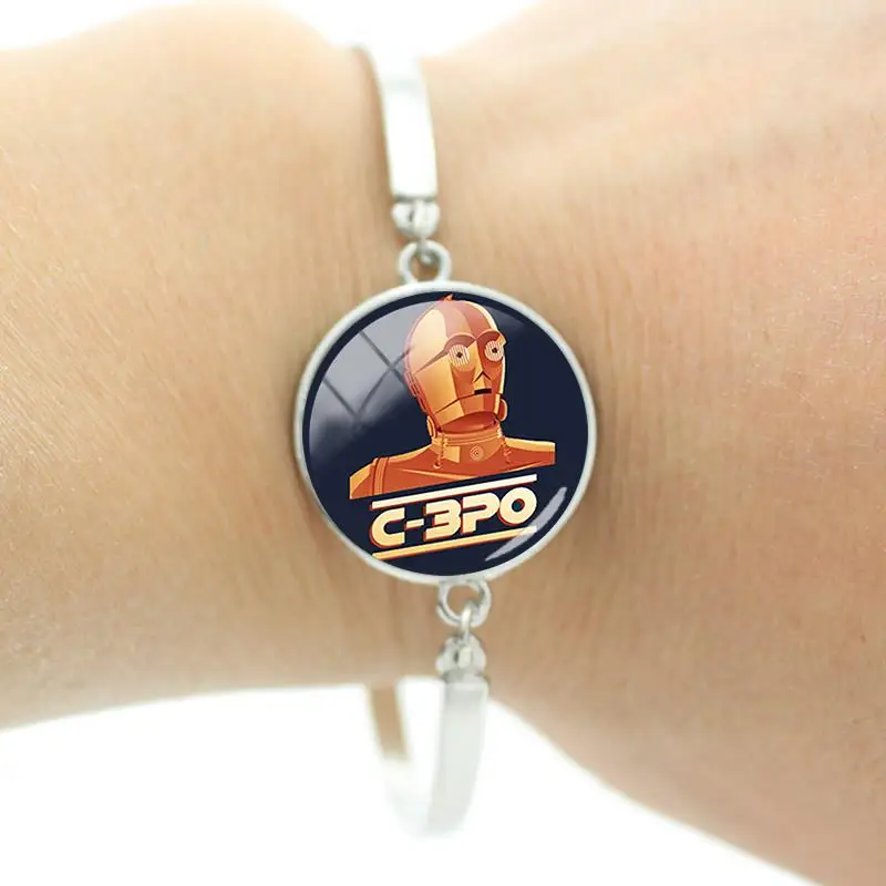 

Disney Accessories Cartoon Star Wars Photo Bracelets Cabochon Dome Bangles Personality Bracelets for Decoration Jewelry FXQ142