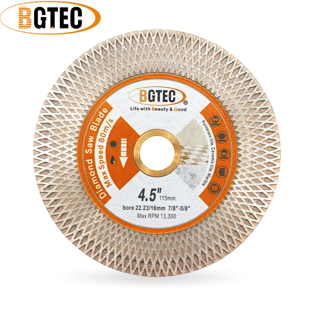 

BGTEC Dia115mm/4.5Inch 1pc Diamond Cutting Disc Grinding Plate Tile Cutter Ceramic Marble Granite Bore22.23mm Saw Blade