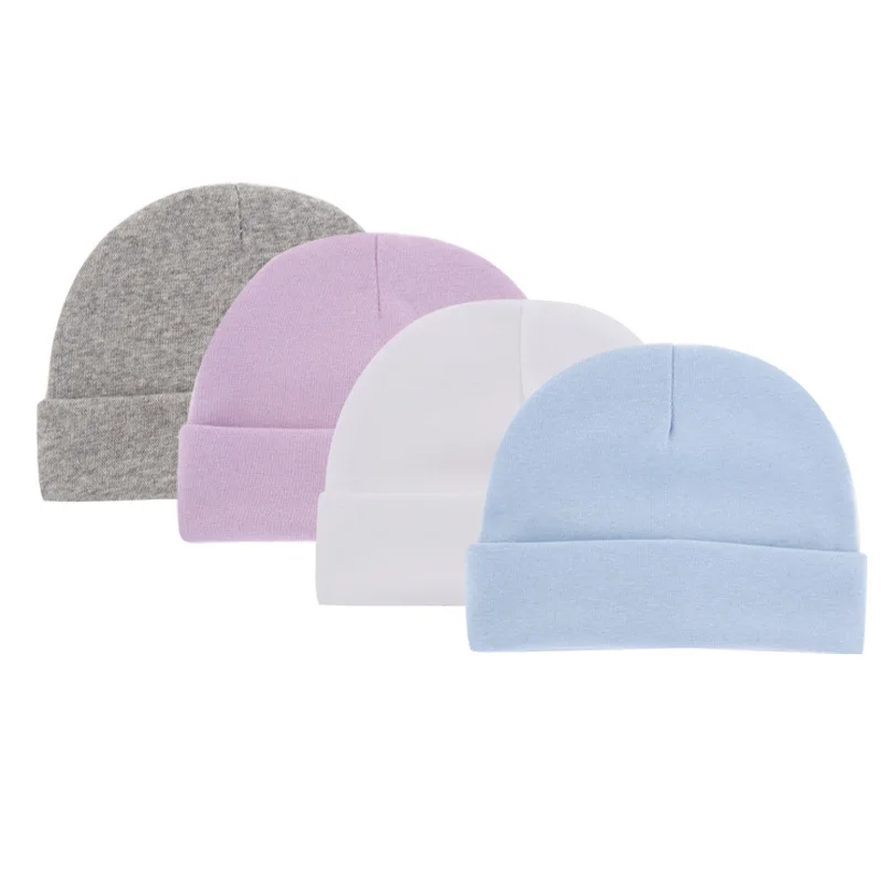 

Newborn Baby Hat 0-3M Infant Cap Cotton Jersey Solid Candy Colors One Size