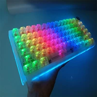mda profile crystal clear abs keycaps gaming mechanical keyboard blank transparent backlight rgb key caps side engraved sticker
