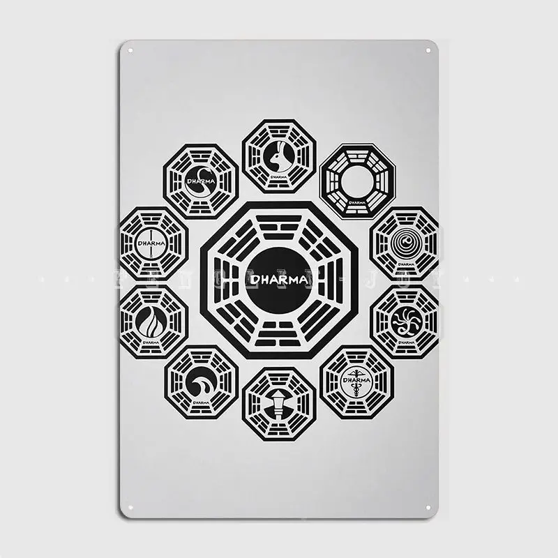 Плакат потерянный Dharma, металлический знак, настенная пещера, клубный бар, персонализированный Настенный декор, жестяные плакаты