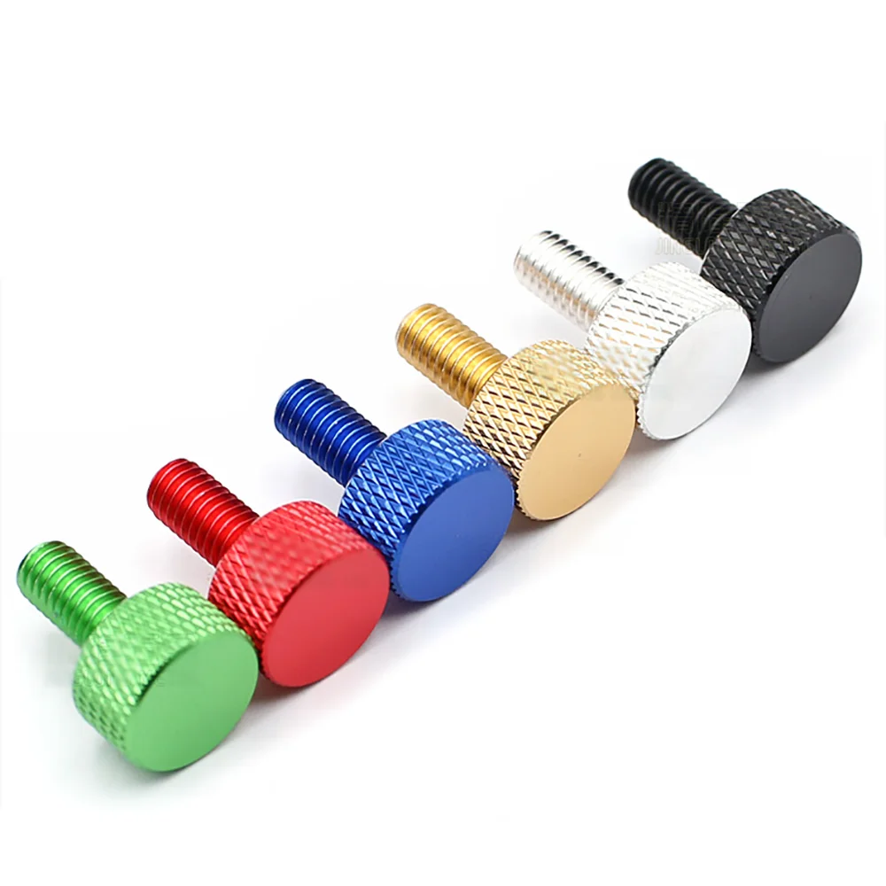 

5/10/20/50Pcs M3 Knurled Thumb Screws Length 6/8/10/12mm Aluminum Alloy Knurled Screws Colourful