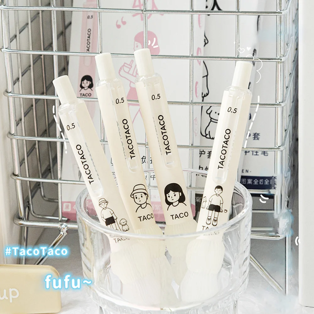 Новая мягкая гелевая ручка Tacotaco с черными чернилами для декомпрессии маленькая