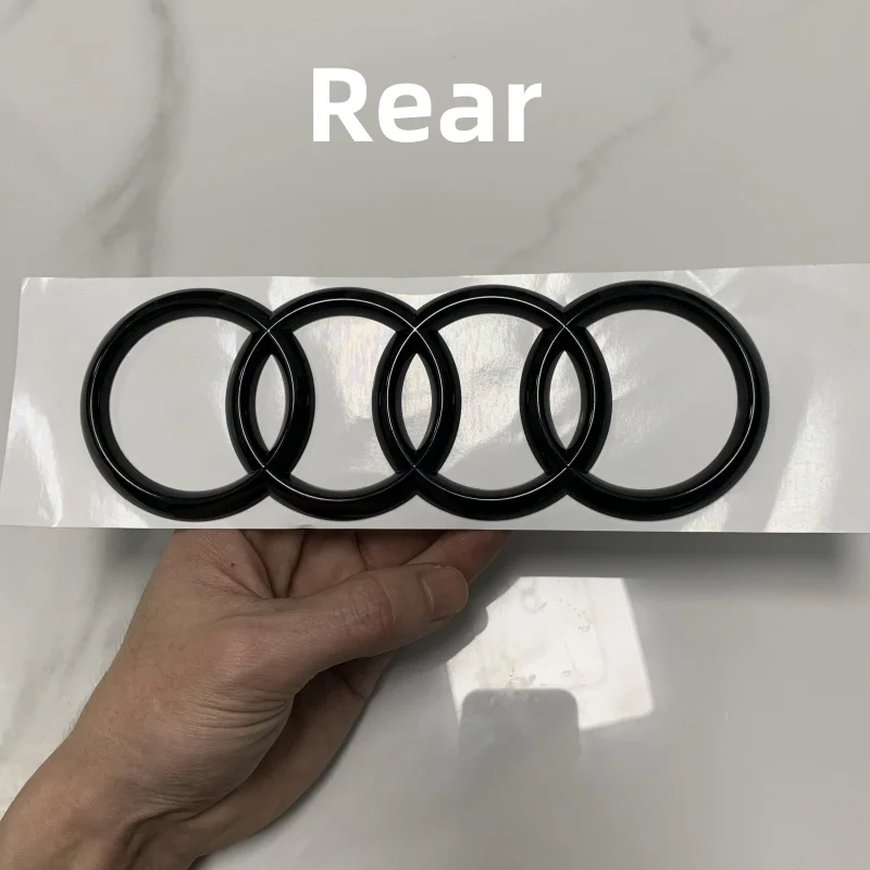

AUDI A8 4-кольцевой логотип ABS черный перед 2022 капот автомобиля передняя решетка задний багажник эмблема значок наклейка Quattro Sline A8 аксессуар ремонт