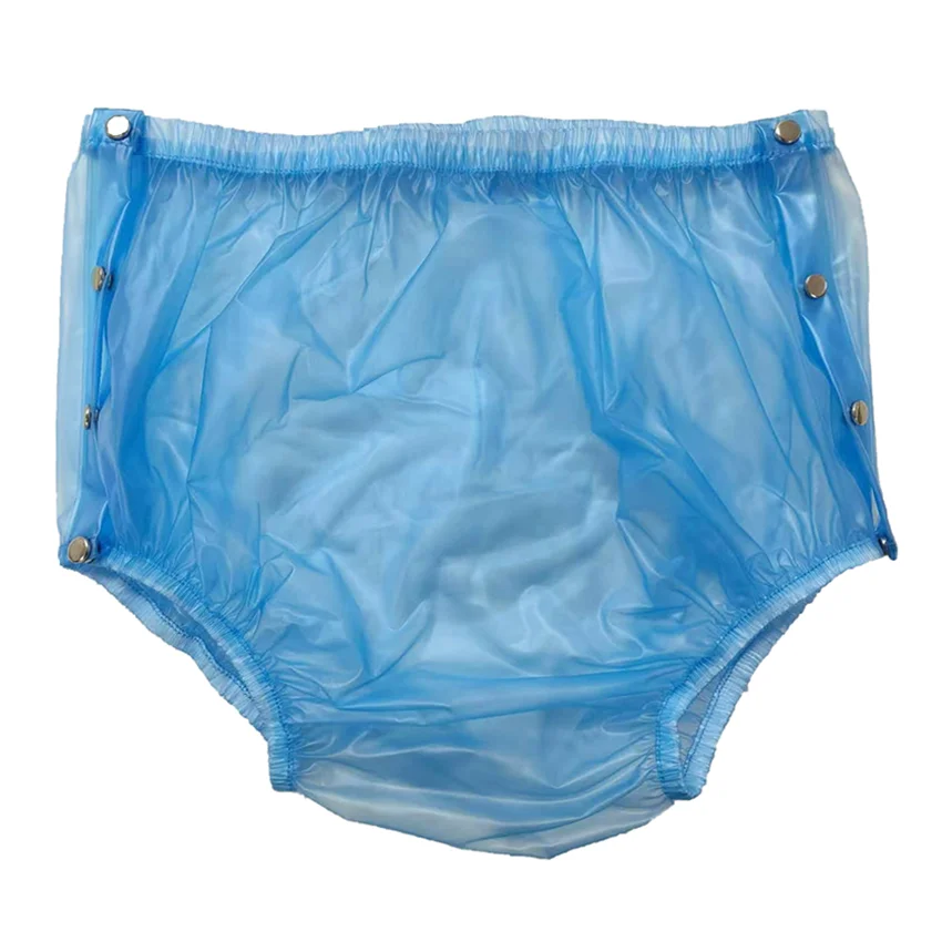 3 Pieces  Langkee Haian Adult Incontinence Plastic Diapers  Pants   PVC ABDL Blue