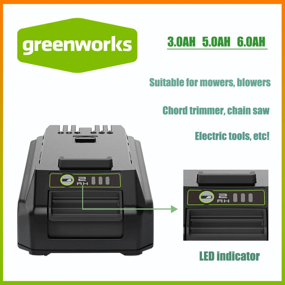 

Оригинальный продукт Greenworks-100% новый литий-ионный аккумулятор Greenworks 24 В Ач (аккумулятор Greenworks)