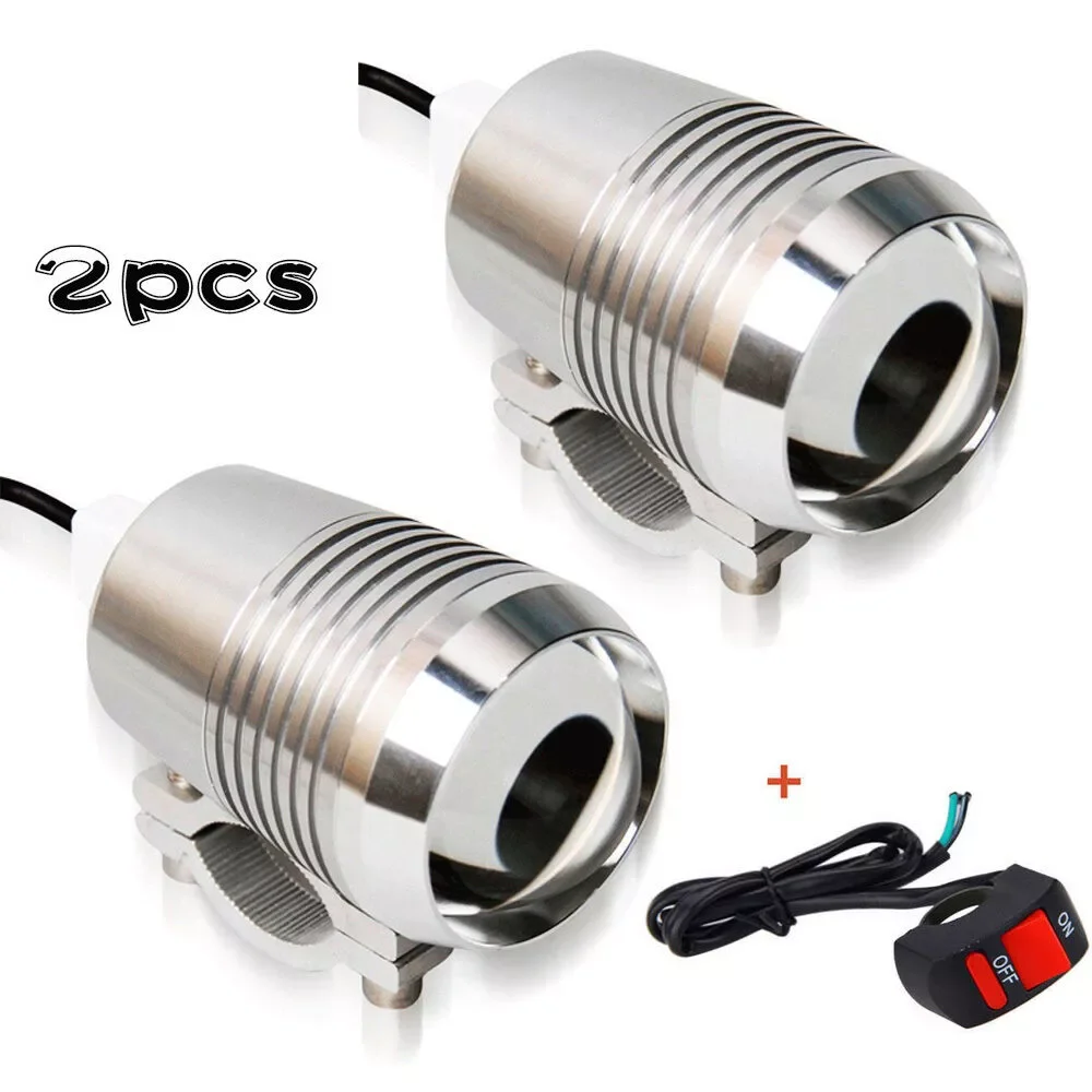 

2pcs 30W Motorcycle U2 LED Fog Lights Driving Headlight High/Low Beam + Switch Dustproof And Rustproof
