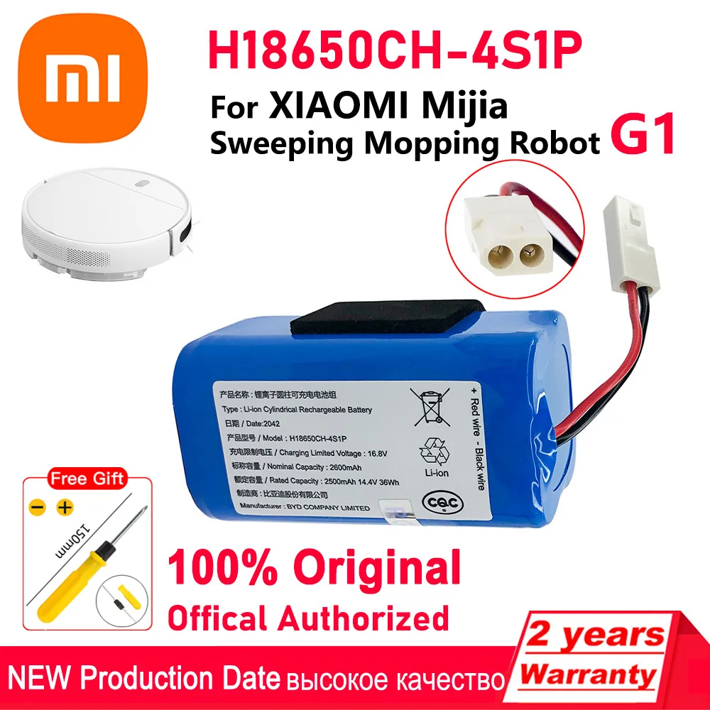 100% оригинальный сменный аккумулятор Xiaomi зеркальный для XIOMI MIJIA Mi Robot Vacuum-Mop Essential G1 MJSTG1 SKV4136GL 2600 мАч